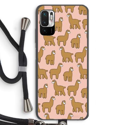 Alpacas: Xiaomi Redmi Note 10 5G Transparant Hoesje met koord