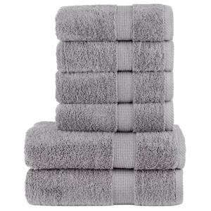 VidaXL 6-delige handdoekenset solund 600 g/m² grijs