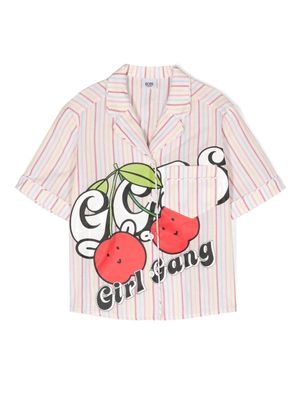 Gcds Kids chemise à imprimé graphique - Blanc