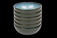 Set van 6 schaaltjes - 15,5 cm - Evora - groen - Portugees stoneware