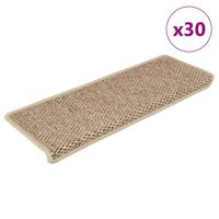 VidaXL Trapmatten zelfklevend 30 st sisal-look 65x21x4 cm zandkleurig