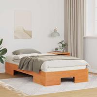 Bedframe met opslag Bruin 100 x 200 cm Massief grenenhout