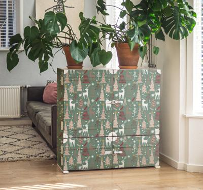 Kerststicker bos patroon