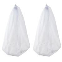 Home Deco Factory Waszak - 2x - 60 x 80 cm - wit - polyester - groot - wasnet - thumbnail