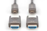 Digitus AK-330127-200-S HDMI-kabel HDMI Aansluitkabel HDMI-A-stekker 20 m Zwart 4K UHD, Afgeschermd (drievoudig), Flexibel, Afscherming totaal, Afgeschermd, - thumbnail