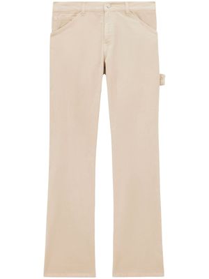 Courrèges pantalon évasé à effet de velours - Tons neutres