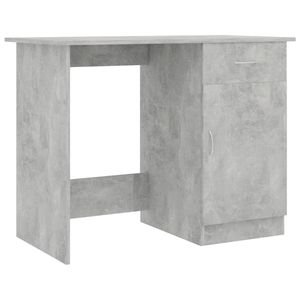 The Living Store Bureau Strak en Modern - Bewerkt Hout - 100 x 50 x 76 cm - Betongrijs