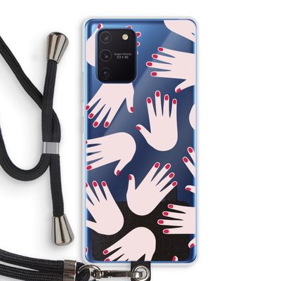 Hands pink: Samsung Galaxy Note 10 Lite Transparant Hoesje met koord