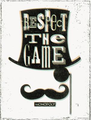 Kunstdruk Monopoly Respect The Game 30x40cm