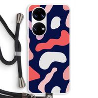 Memphis Shapes Pink: Huawei P50 Transparant Hoesje met koord