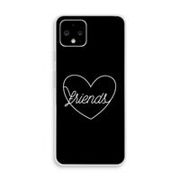 Friends heart black: Pixel 4 Transparant Hoesje