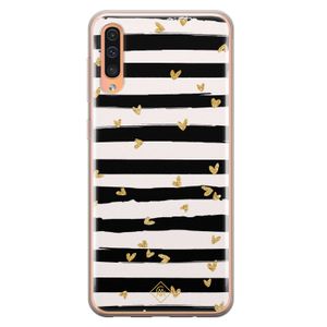 Samsung Galaxy A50/A30s siliconen telefoonhoesje - Hart streepjes