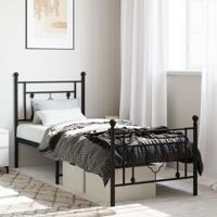 Bedframe met hoofd- en voeteneinde metaal zwart 75x190 cm