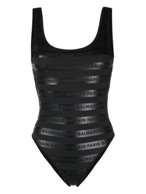 Balmain maillot de bain Olimpionic à logo imprimé - Noir