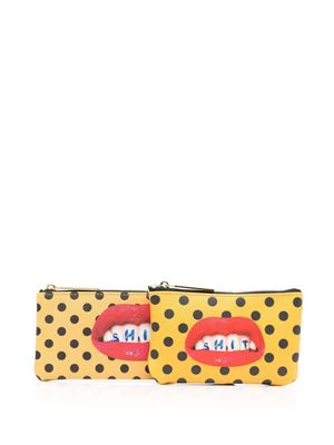 Seletti pochette à imprimé graphique - Jaune