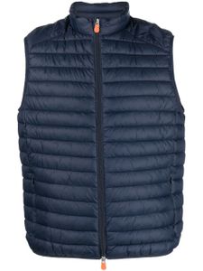 Save The Duck gilet matelassé à patch logo - Bleu