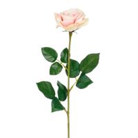 Kunstbloem Roos Valentine - H59 cm - lichtroze - kunststof - stelen kunstbloemen - boeket