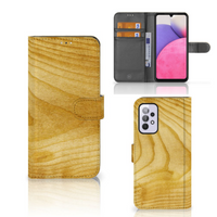 Samsung Galaxy A33 5G Book Style Case Licht Hout - thumbnail