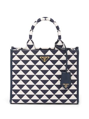 Prada petit sac Symbole en jacquard - Bleu