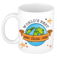 Cadeau koffie/thee mok voor baas - beste baas - oranje - 300 ml