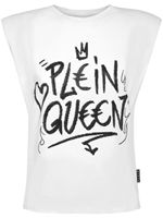 Philipp Plein t-shirt sans manche à ornements en cristal - Blanc