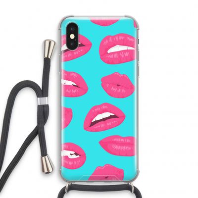Bite my lip: iPhone XS Transparant Hoesje met koord