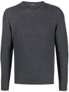 Zanone pull en laine vierge à col rond - Gris