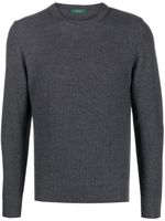 Zanone pull en laine vierge à col rond - Gris