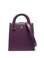 Patrizia Pepe sac cabas en cuir à plaque logo - Violet - thumbnail