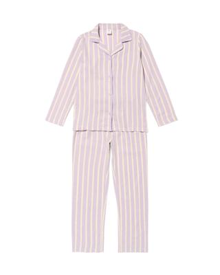 HEMA Kinderpyjama Flannel Strepen Lila (lila)