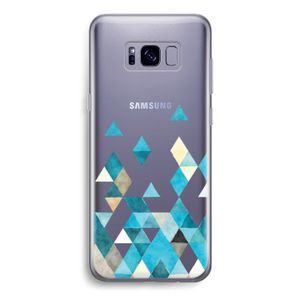 Gekleurde driehoekjes blauw: Samsung Galaxy S8 Transparant Hoesje