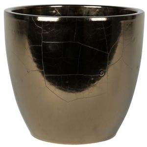 Plantenpot/bloempot in een strakke Scandinavische look goud Dia 20 cm en Hoogte 19 cm