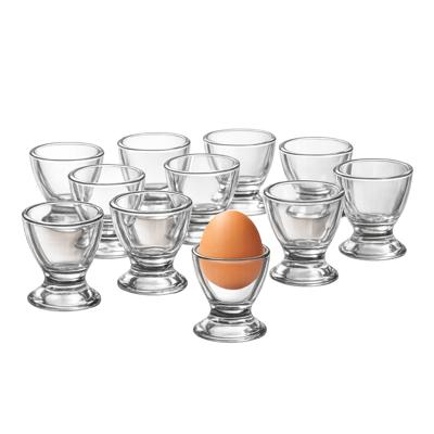 5Five glazen Eierdopjes - 12x stuks - glas - transparant - 6 cm - Ontbijten