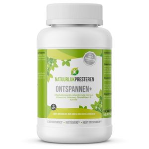 Ontspannen+ - Natuurlijke rustgever - valeriaan, rhodiola rosea, passiebloem, L-theanine - 90 caps