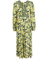 DVF Diane von Furstenberg robe fleurie à manches longues - Jaune