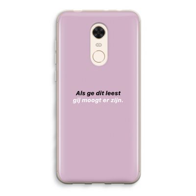gij moogt er zijn: Xiaomi Redmi 5 Transparant Hoesje