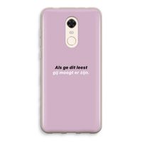 gij moogt er zijn: Xiaomi Redmi 5 Transparant Hoesje