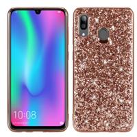 Glittery poeder schokbestendig TPU Case voor Galaxy A30 (Rose goud)