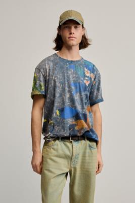 Arty bedrukte T-shirt - BLUE - S