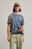 Arty bedrukte T-shirt - BLUE - M