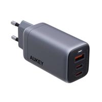 Aukey 3-Port 67W PD Wall Charger with GaN Power Tech, grijs
