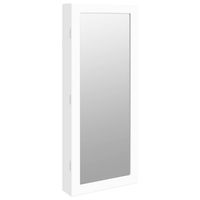 vidaXL Sieradenkast met spiegel en LED wandgemonteerd wit - thumbnail