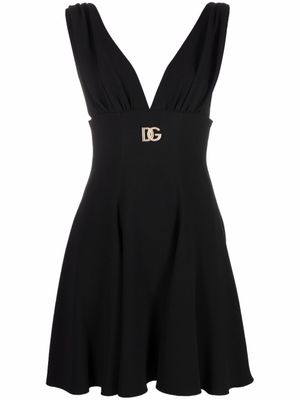Dolce & Gabbana robe à plaque logo - Noir