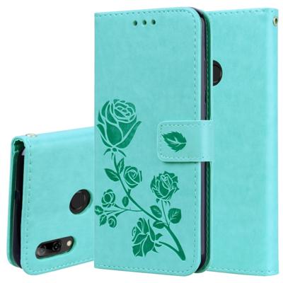 Rose reliëf horizontale Flip PU lederen draagtas voor Huawei P Smart 2019 met houder & kaartsleuven & portemonnee (groen)