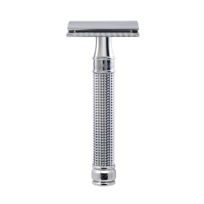 Edwin Jagger Scheermes Razors Double Edge Safety 3D Diamond Effect Handle Chrome Plated Ref.DE3D14BL 1Stuks | Voor Mannen Edwin Jagger Scheermes Razors Double Edge Safety 3D Diamond Effect Handle Chrome Plated Ref.DE3D14BL 1Stuks | Voor Mannen