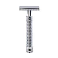 Edwin Jagger Scheermes Razors Double Edge Safety 3D Diamond Effect Handle Chrome Plated Ref.DE3D14BL 1Stuks | Voor Mannen