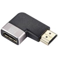 SpeaKa Professional SP-11302008 HDMI Adapter [1x HDMI-stekker - 1x HDMI-bus] Zwart, Zilver UHD 8K @ 60 Hz, UHD 4K @ 120 Hz 90° haaks naar links - thumbnail