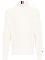 Tommy Hilfiger pull en maille torsadée - Blanc