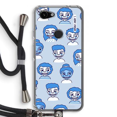 Gezichtjes: Pixel 3a Transparant Hoesje met koord