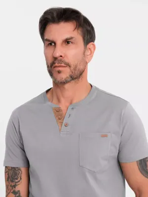 Italian Style - Poloshirt Heren - Suéde - Grijs - Italianstyle